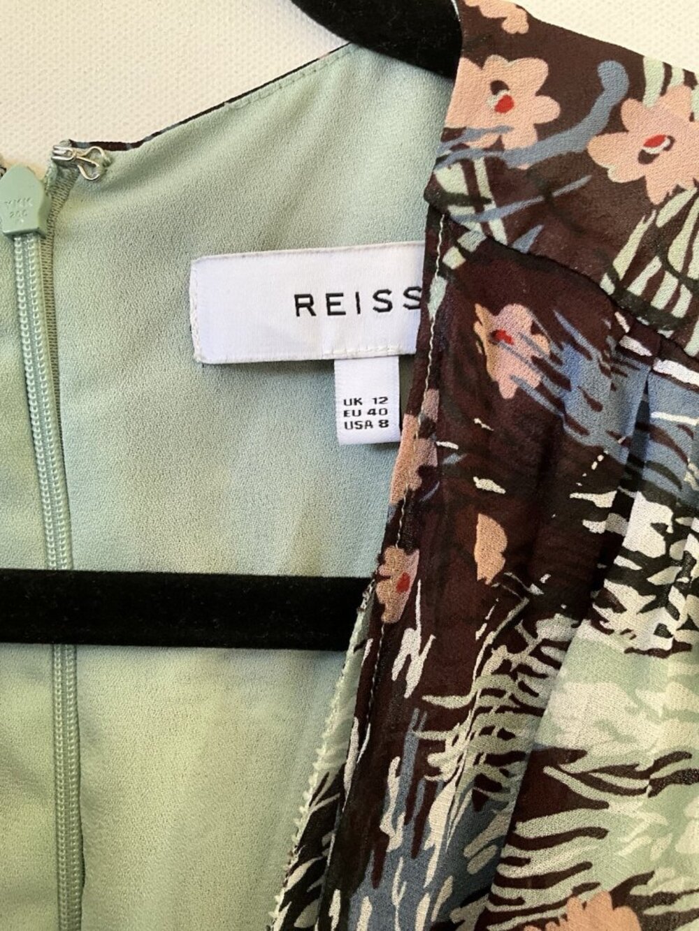Reiss Alena Grass Print Long Sleeve Twist Front Romper Playsuit Size 8 - Picture 5 of 7